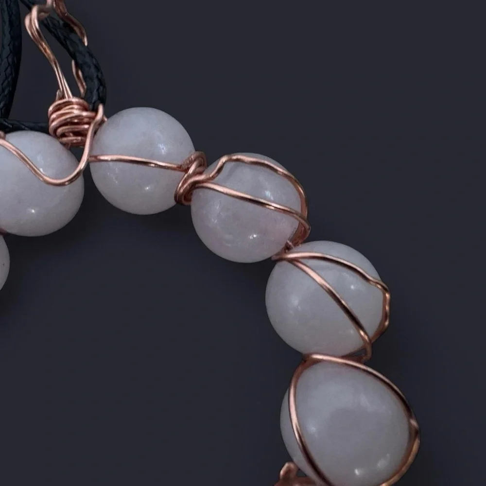 Rose Quartz Wire Wrapped Pendant Necklace